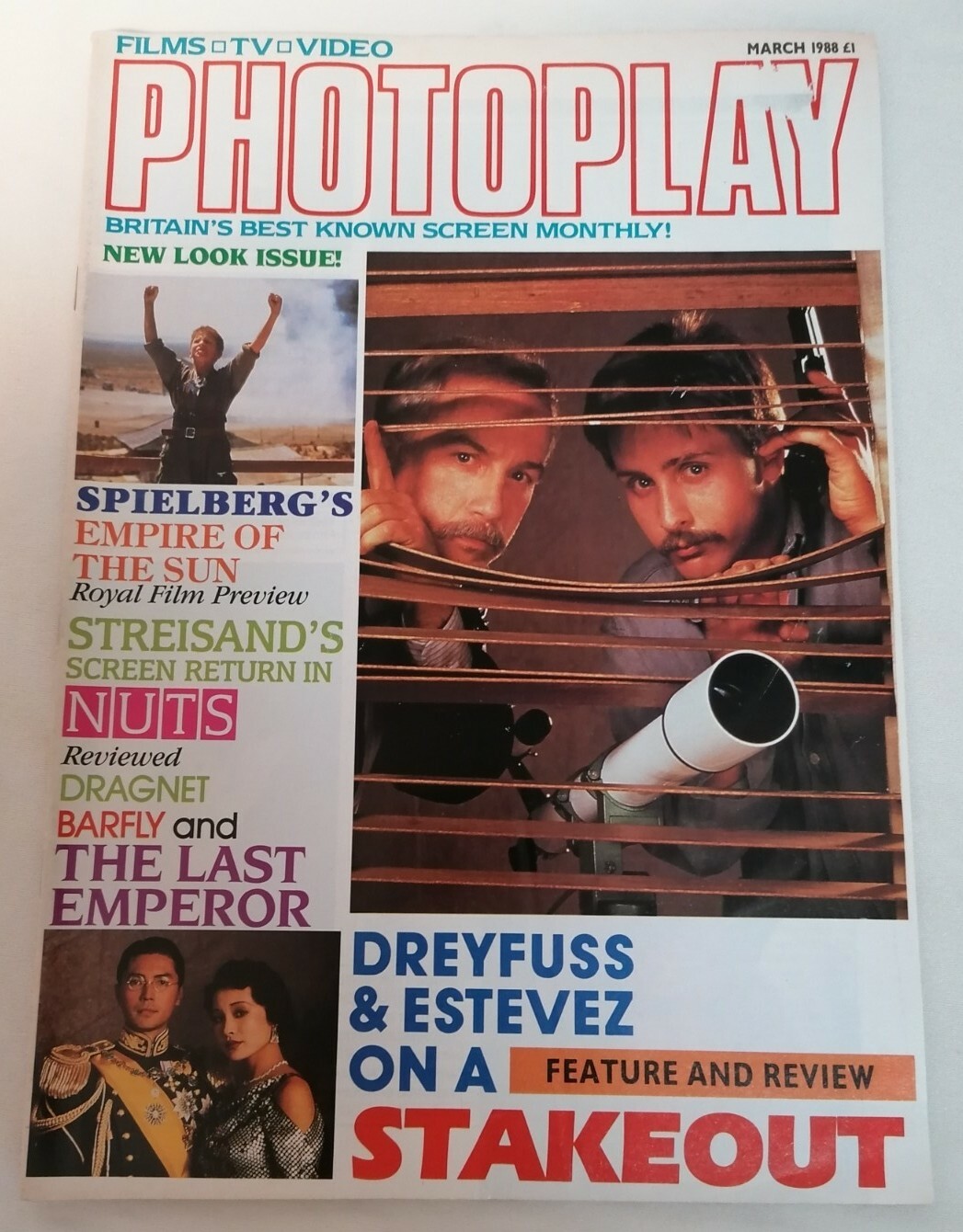 MAGAZINE - Photoplay Film Monthly Mar 1988 Spielberg Dreyfuss Estevez Streisand