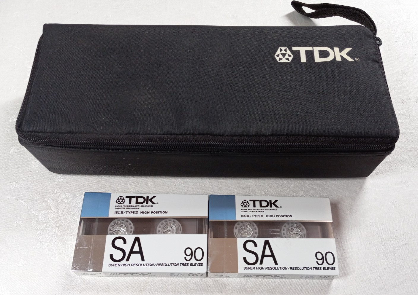 TDK 15 Cassette Tape Holder Soft Carrying Case Vintage Plus 2 Type II Cassette