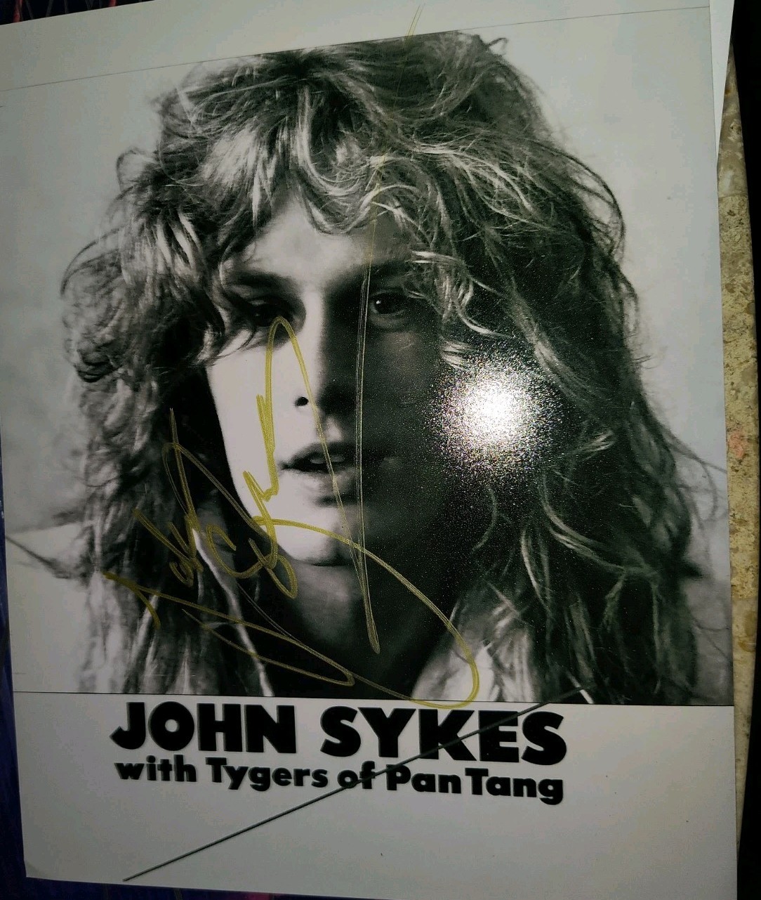 JOHN Sykes Signed 8x10 Black Whitesnake  Blue Tygers Pan Tang Thin Lizzy