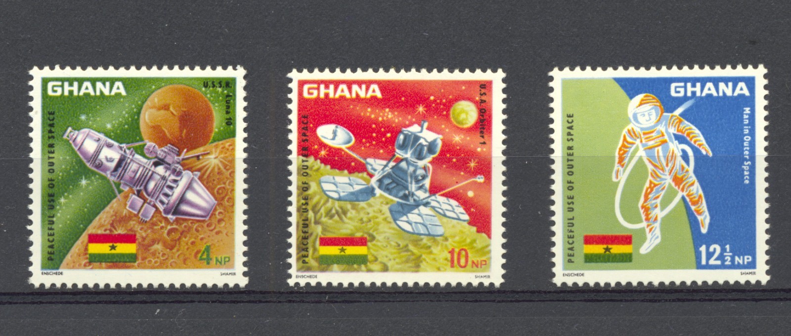 Ghana 1967 SG 479-81  Peaceful Uses of Outer Space   MNH