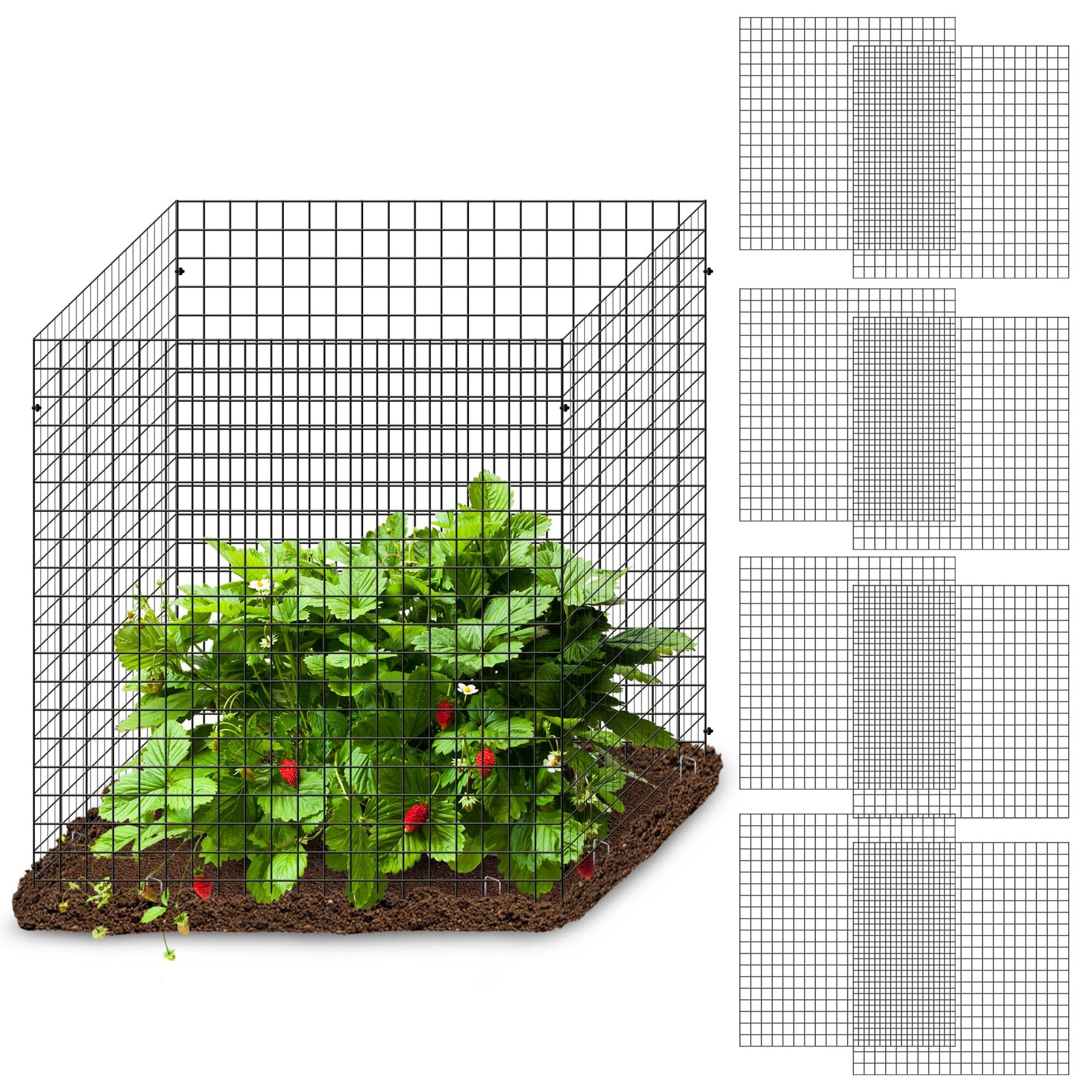 Warmfarm 12 Pics DIY Metal Plant Protectors from Deer, Garden Fencing 12 Pcs 