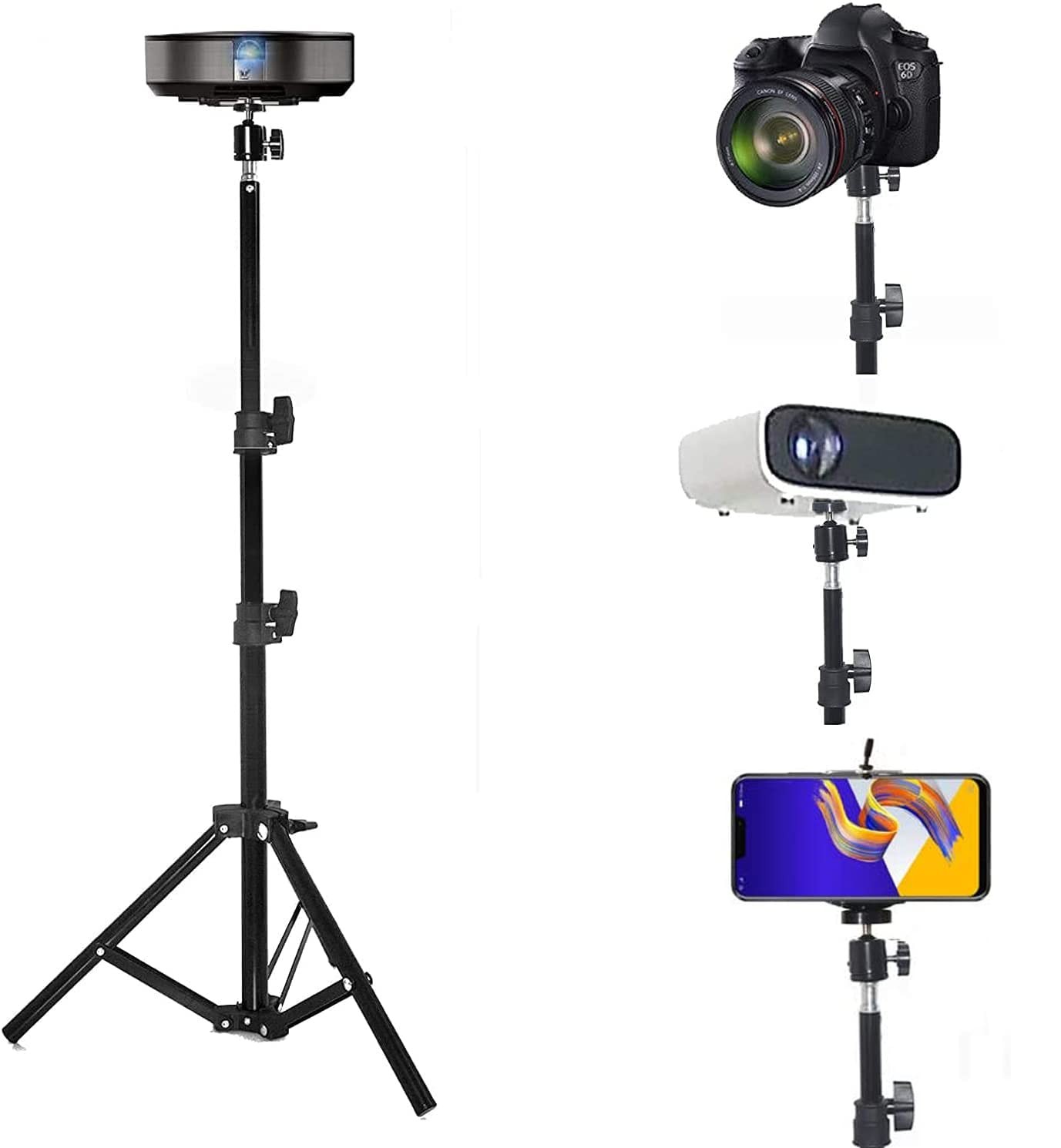 Projector Floor Stand, Portable Tripod Mount - Folding Stand for Projector, C...
