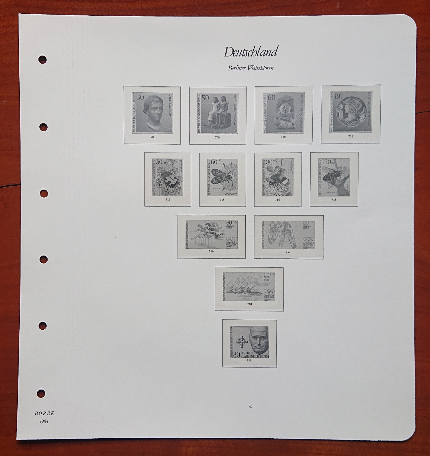 Form Germany Berlin West Sectors Borek 1984 P. 56 Insects Sports