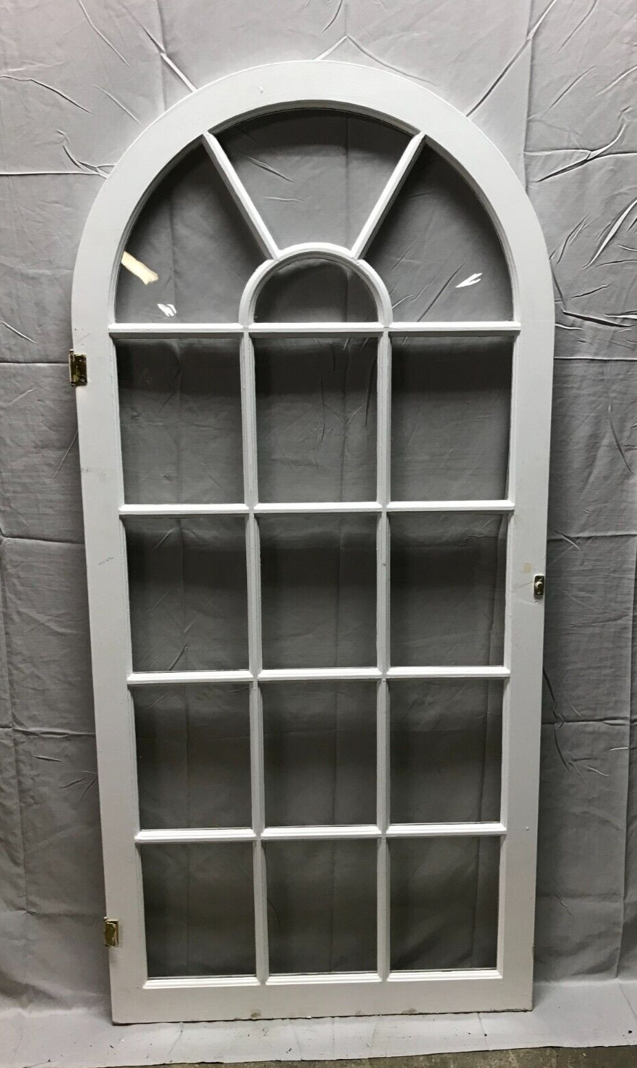 Antique 16 Lite Arched Dome Top Shabby 27x57 White Window Chic Old VTG 505-26B