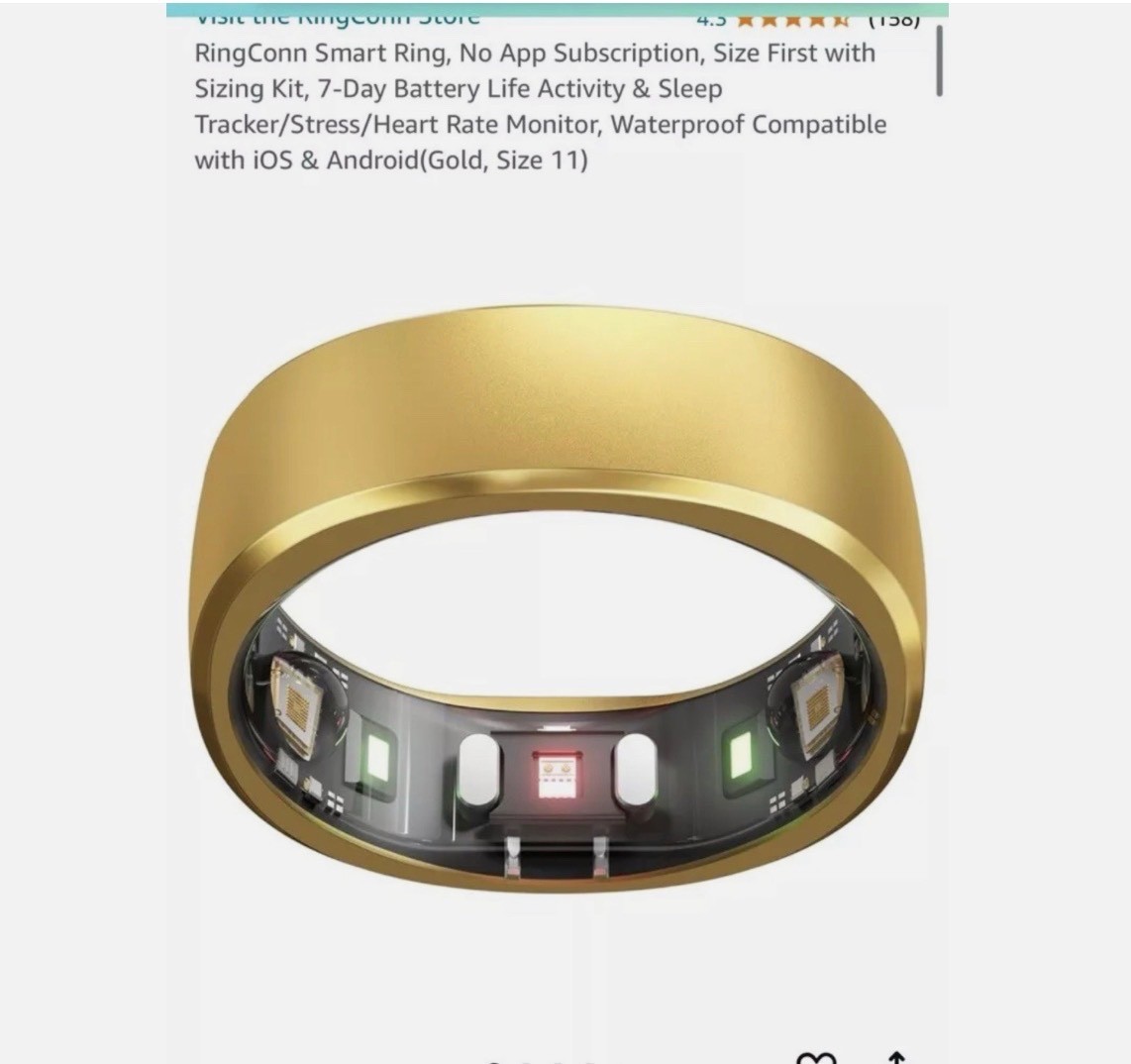 RingConn Smart Ring Size 11 Pale Gold Gen 1