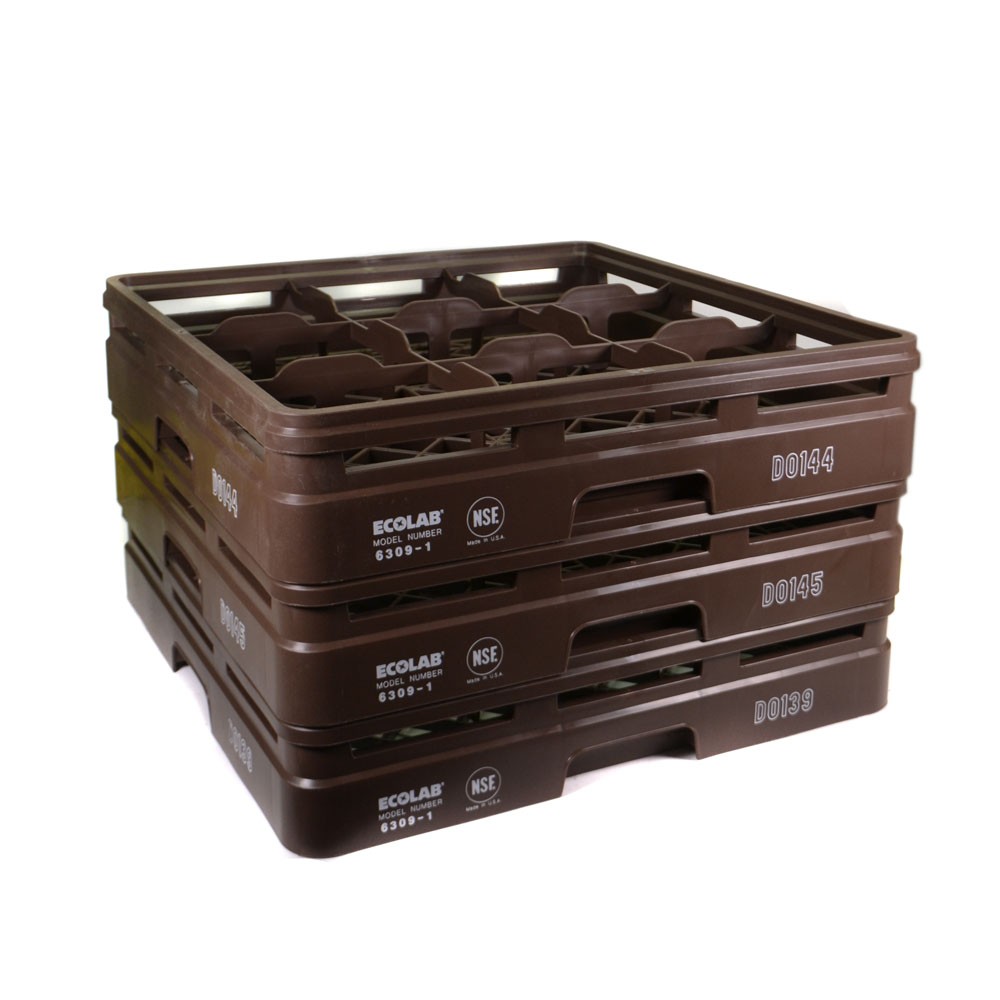 (Lot 3) Ecolab 6309-1 Commercial Dishwasher Stacking Glass Washing Rack Tray