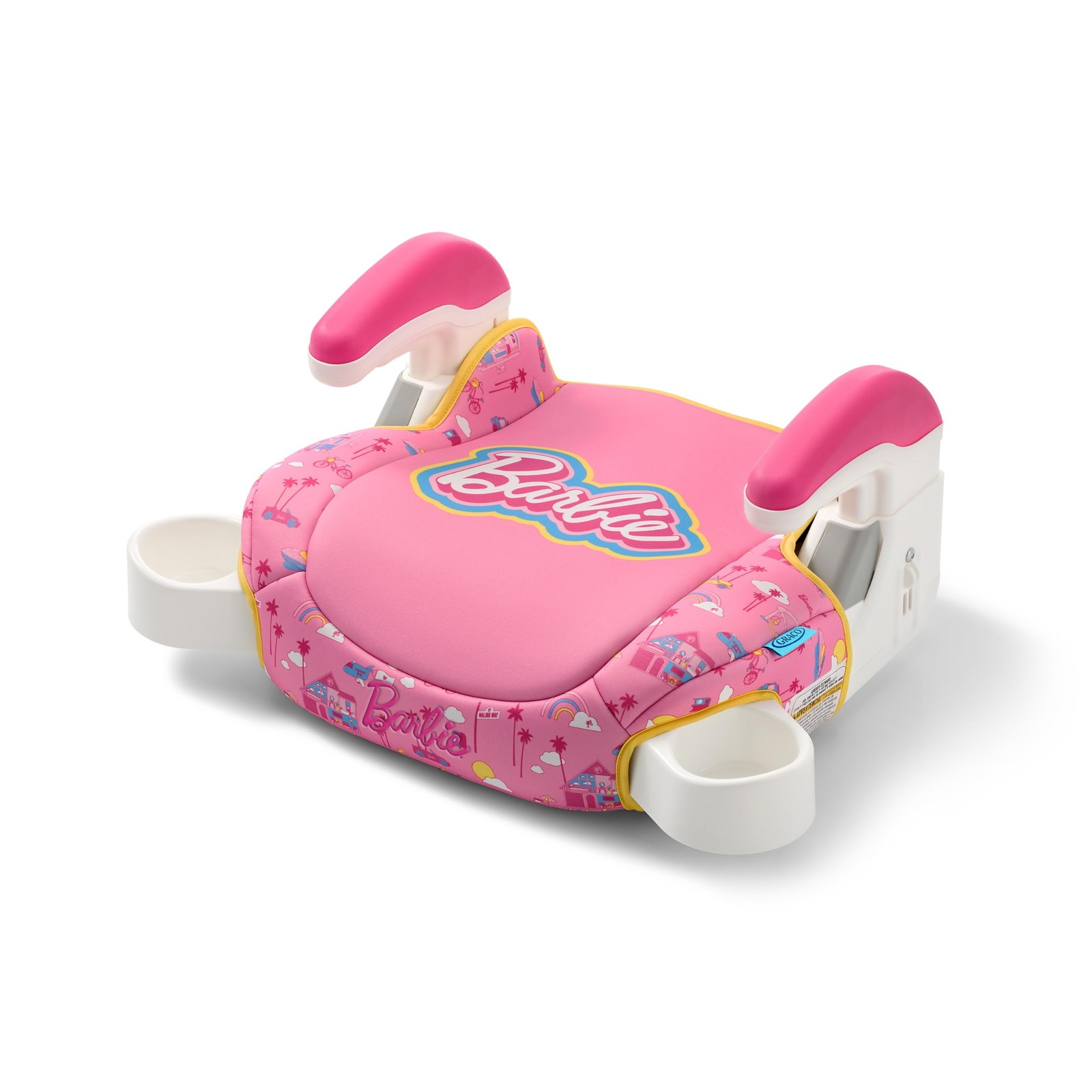 Booster Seat Backless Adjustable Armrests Cup Holders Graco Barbie Paint Kids
