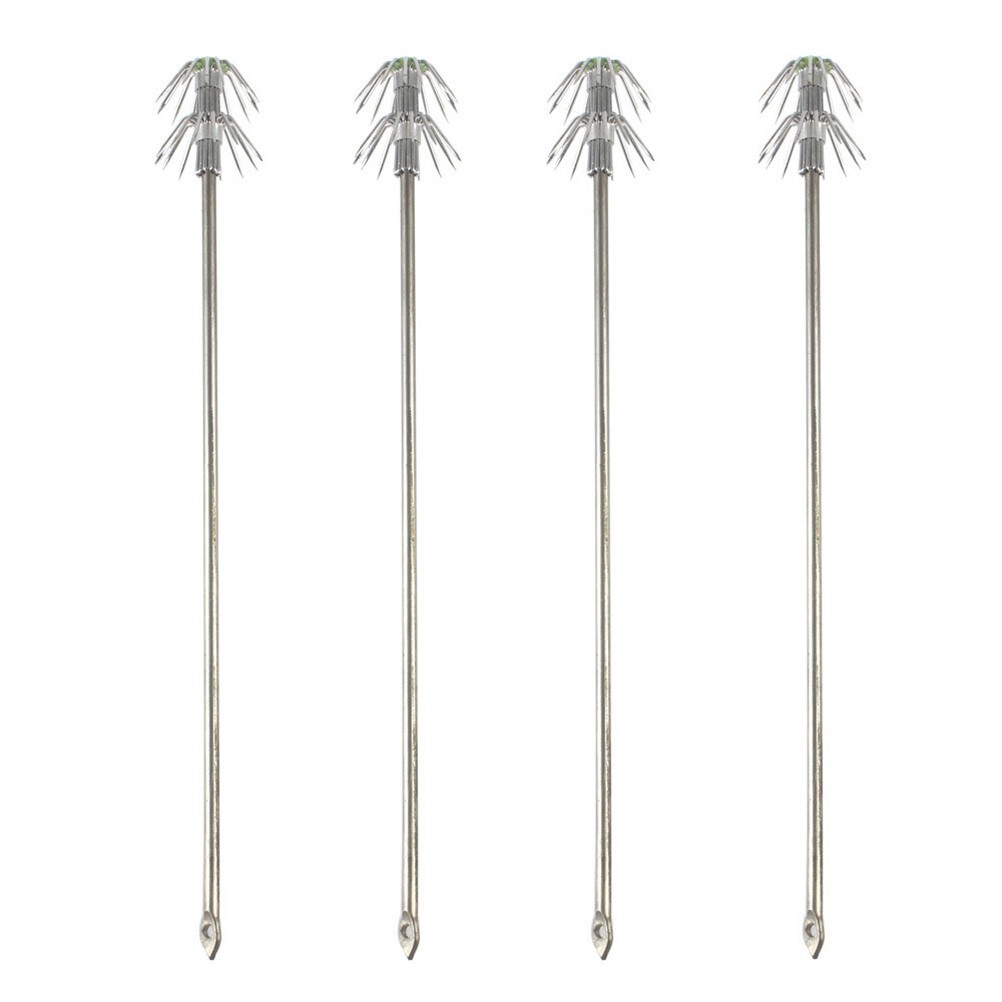  4Pc Double Layer Umbrella Squid Hook Fishing Tackle Stainless Steel Fishing
