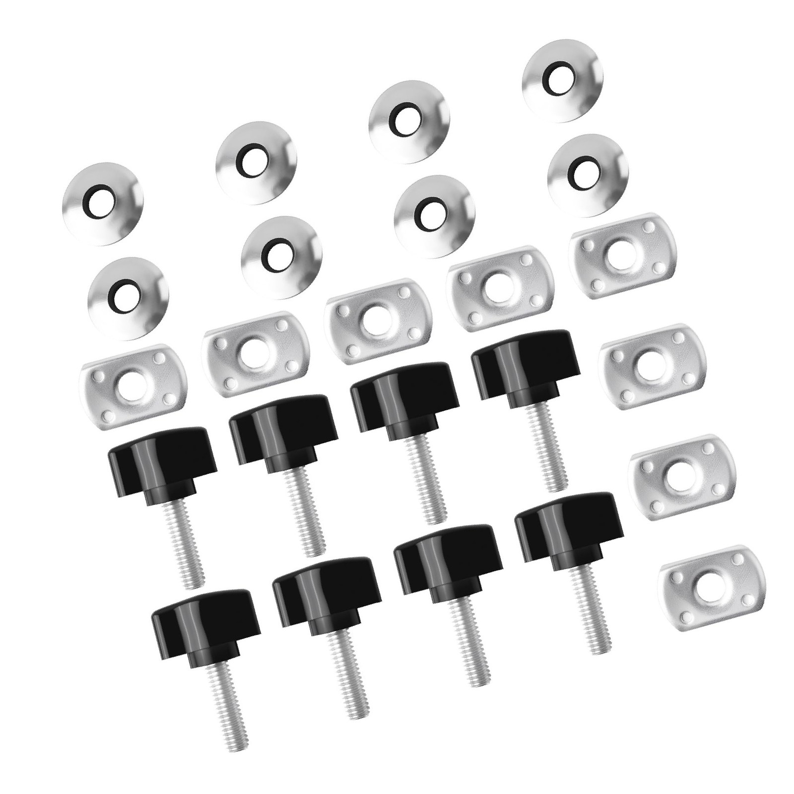 8PCS Thumb Screws Set with Nut Plate & Washer,Durable Wing Screw for Quick Di...
