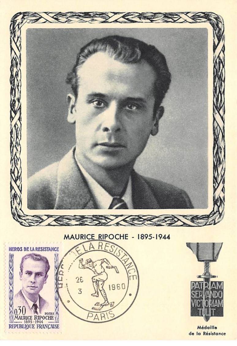 Maximum Card - FRANCE - COR12799 - 03/26/1960 - Maurice Ripoche - Cachet Pari