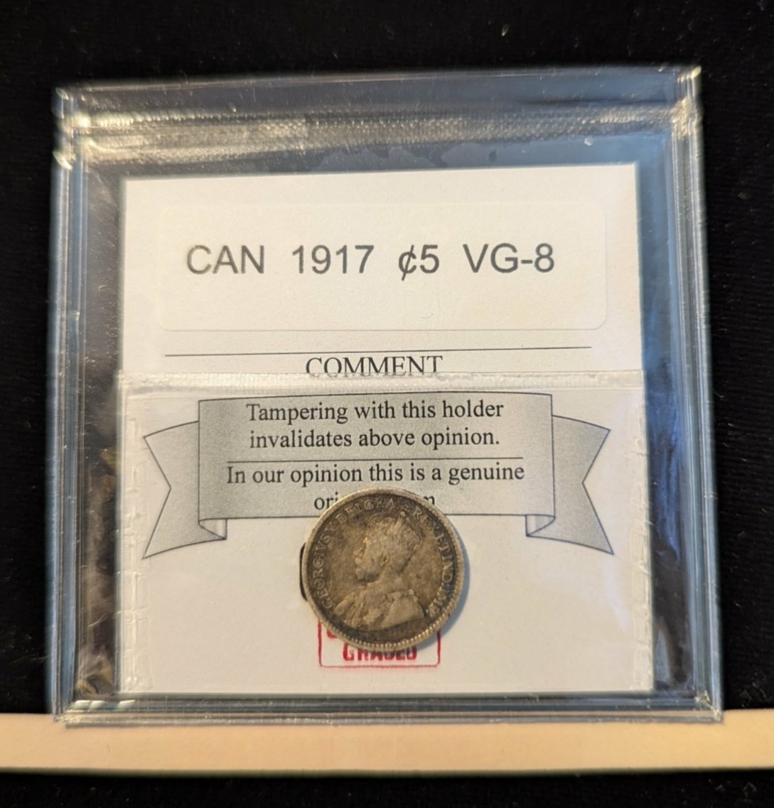 1917   Coin Mart Graded Canadian Five Cent**VG-8**