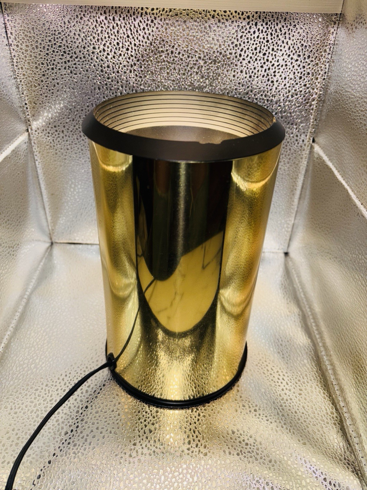 Vintage MCM W Retro Modern Gold Desk Lamp Cylinder Shape Uplight Mood Light