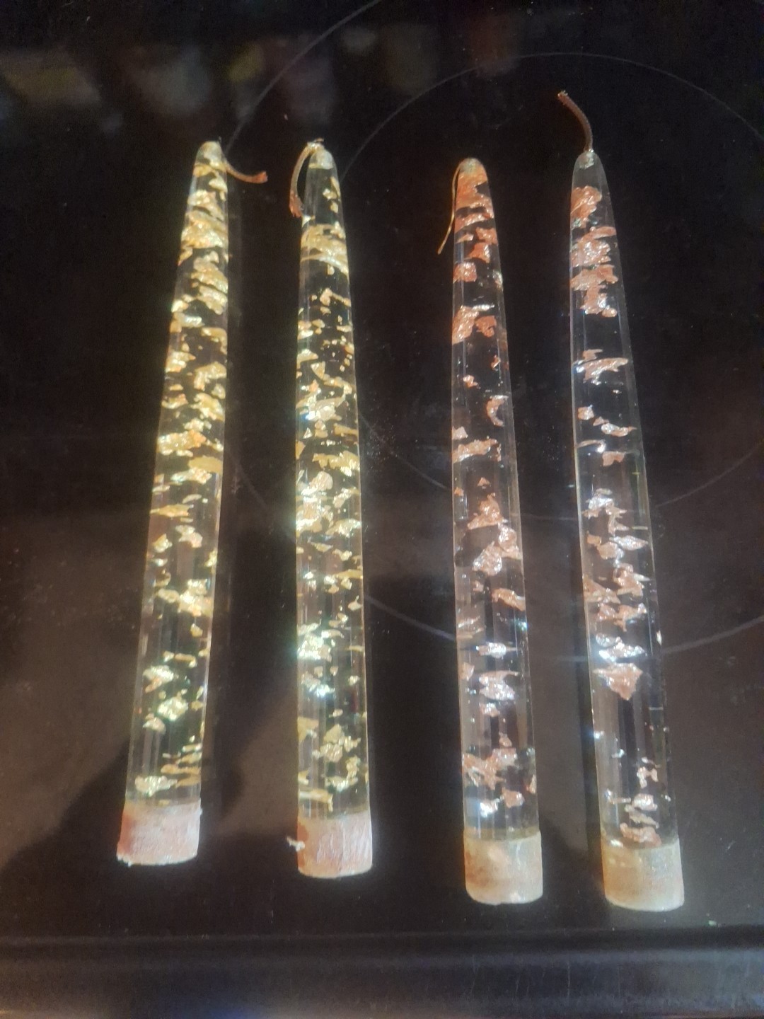 Lot Of 4 Acrylic Lucite 8" Candles