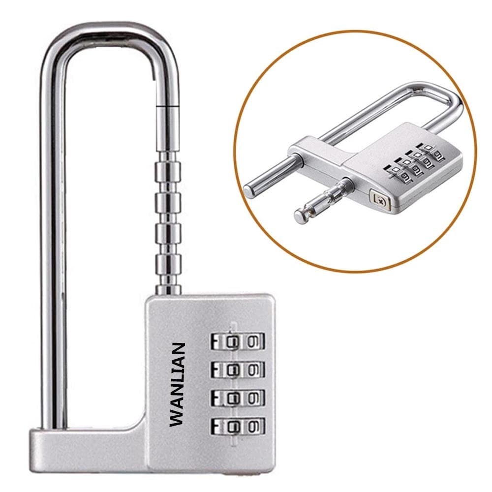 Padlock, Combination Lock, 4 Digit Combination Padlock, 2-1/2" (64mm) Wide Bo...