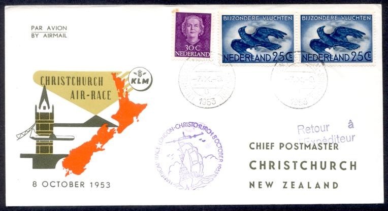 NETHERLANDS 8 OCT 1953 CHRISTCHURCH NZ AIR RATE