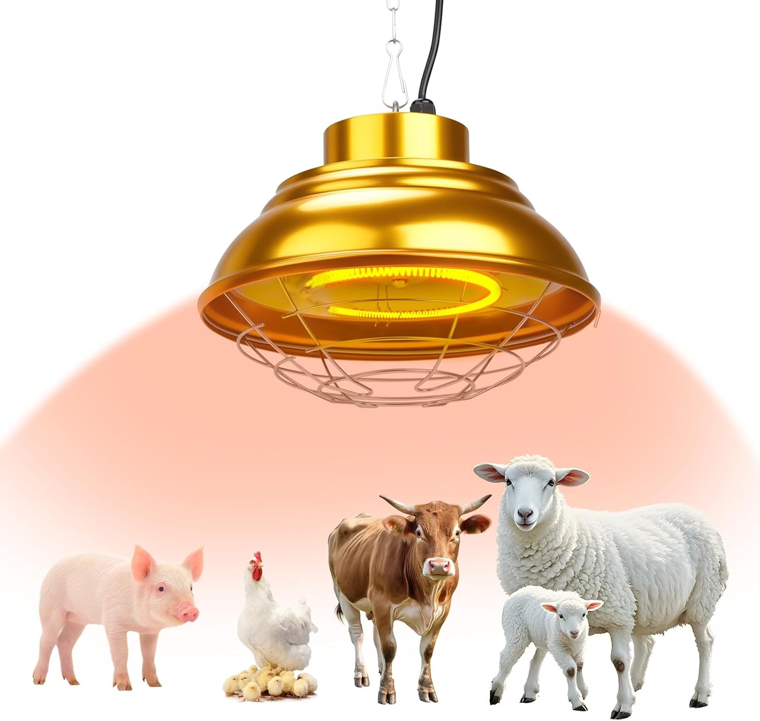 Heat Lamp Chicken Coop 400 Watts Carbon Fiber Chicken coop Heater Adjust 2 Mode