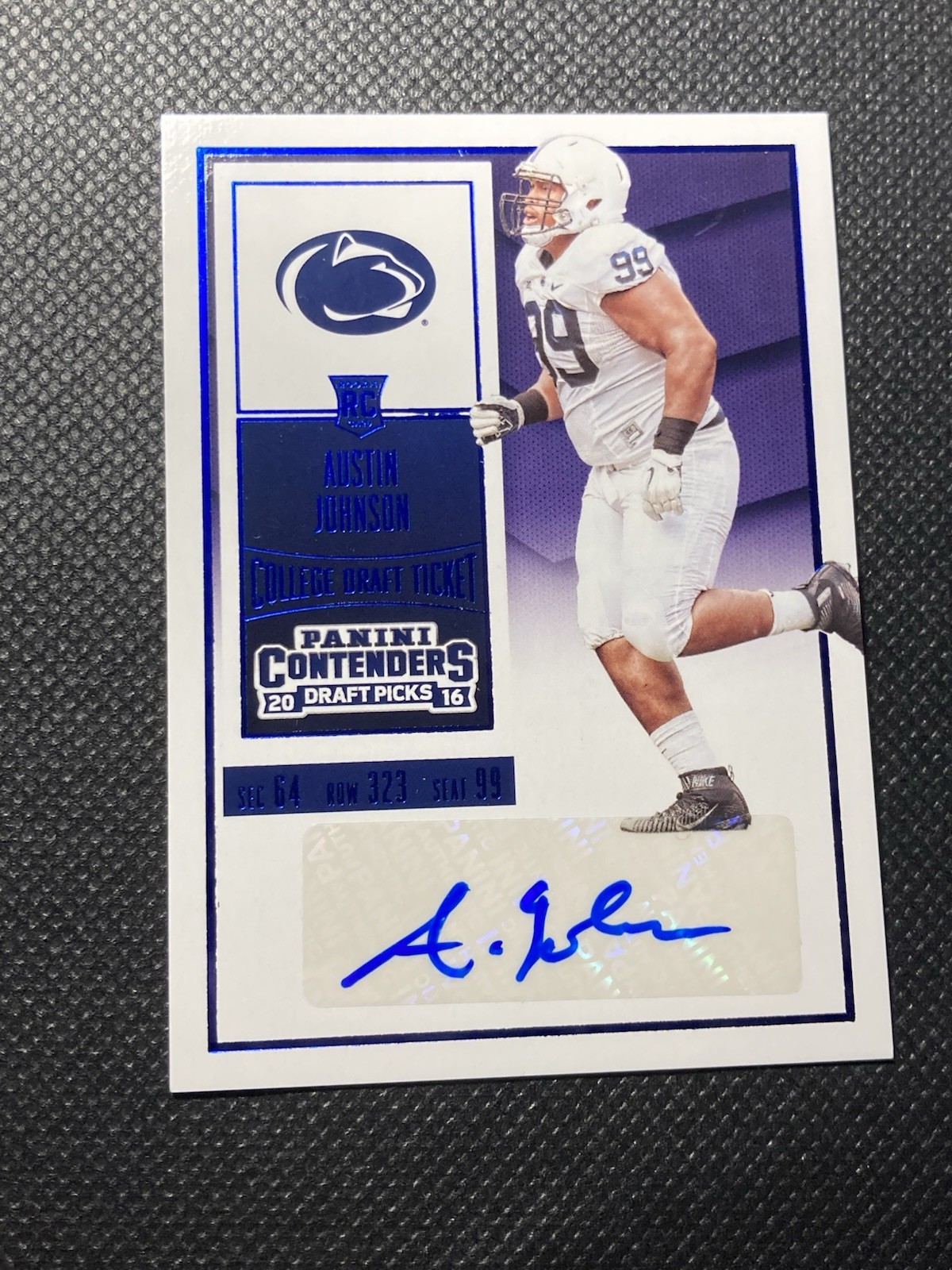 2016 Panini Contenders Draft Picks  Ticket Austin Johnson #293 Blue Foil 