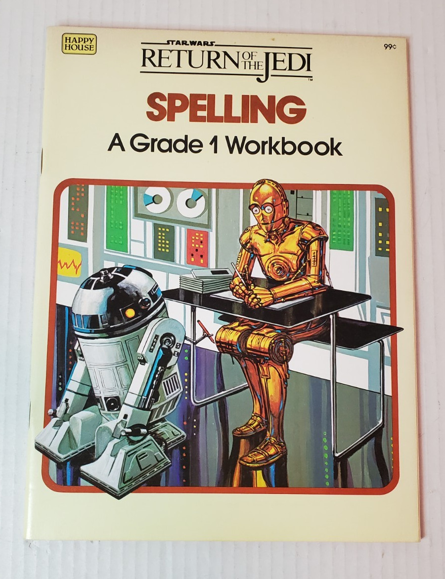 Vintage 1983 Star Wars Return of the Jedi Spelling Grade 1 Workbook Unused!