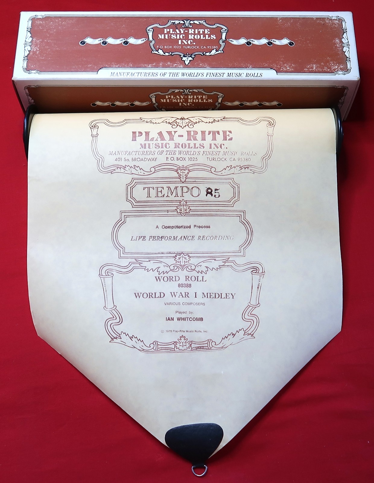 Play-Rite Playrite World War 1 Medley Six Songs Player Piano Roll 80388