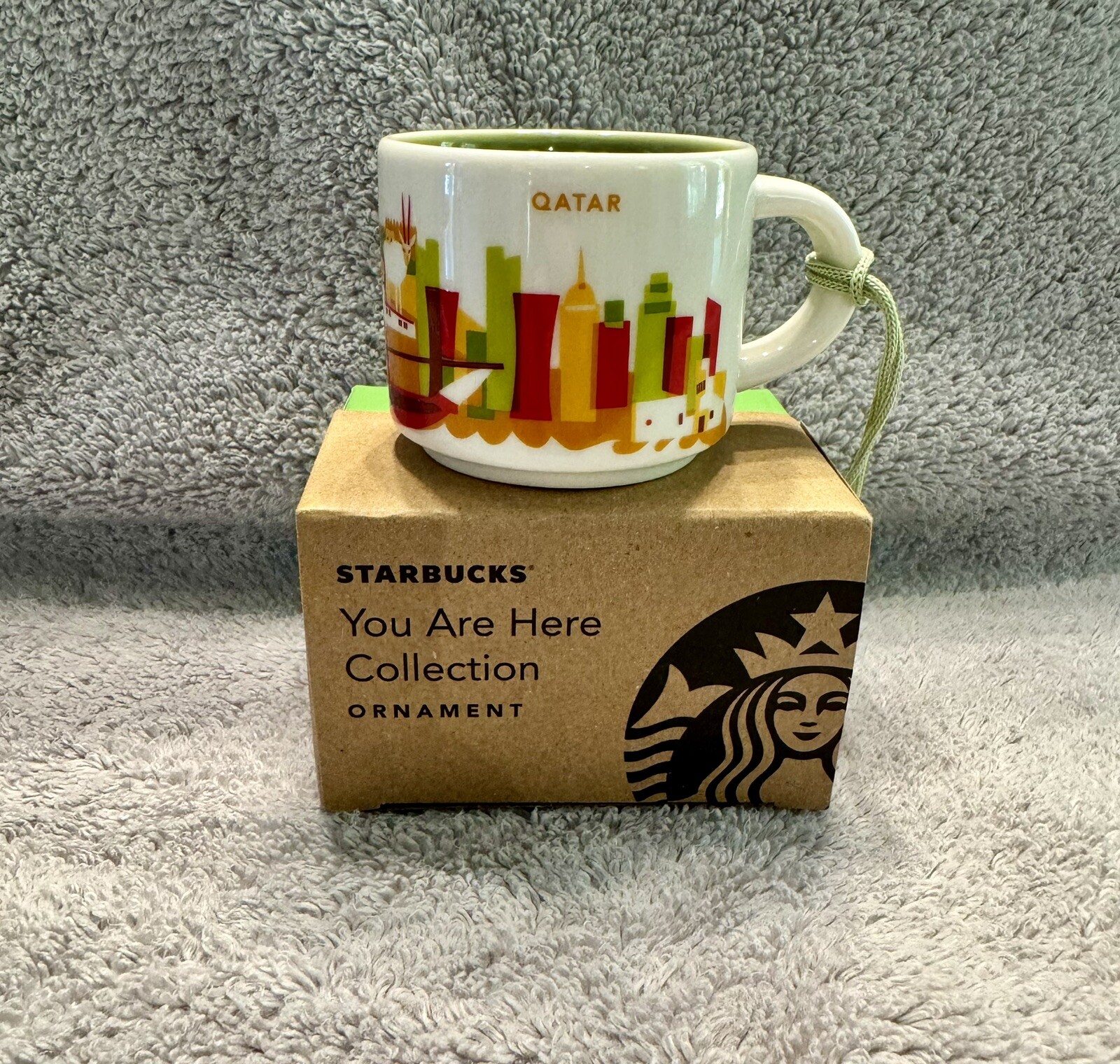 Starbucks You Are Here Qatar 🇶🇦 2 Oz Ornament *not A Full Size Mug*