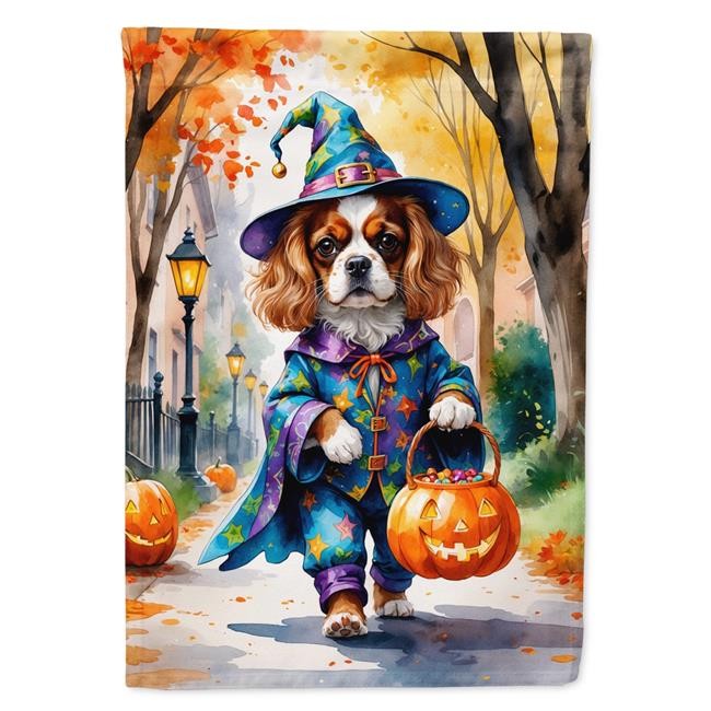 Carolines Treasures DAC8350CHF 40 x 28 in. Cavalier Spaniel Halloween Trick o...