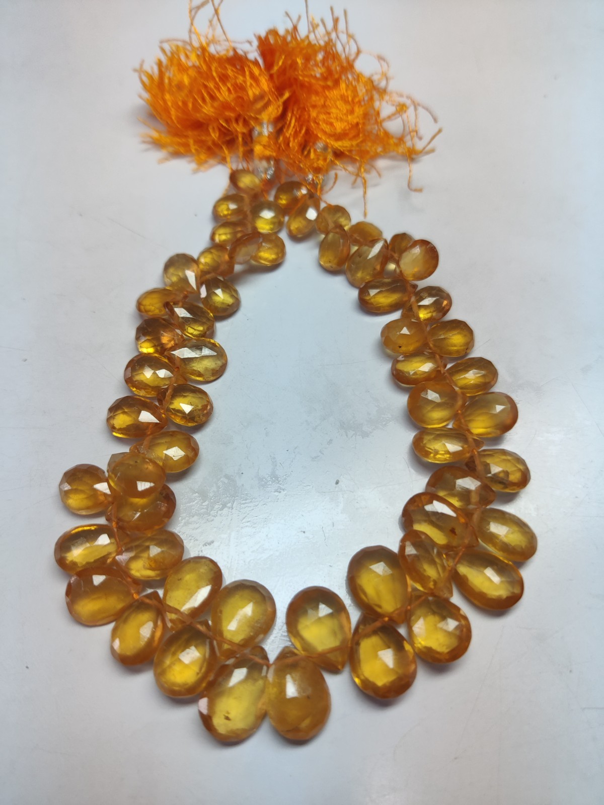 Spessartite  Pear Briolette Faceted Beads 7x9–9x12 mm gemstone | 4.5" Strand