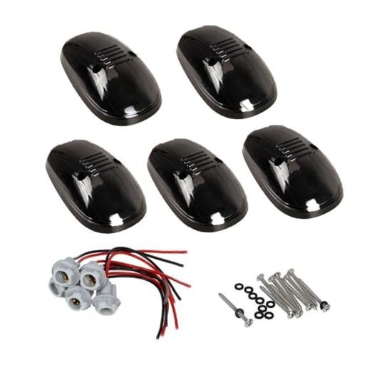 5pcs Black Smoked Lens Cab Roof Marker Lights, Cab Roof Top Lamp Clearance 