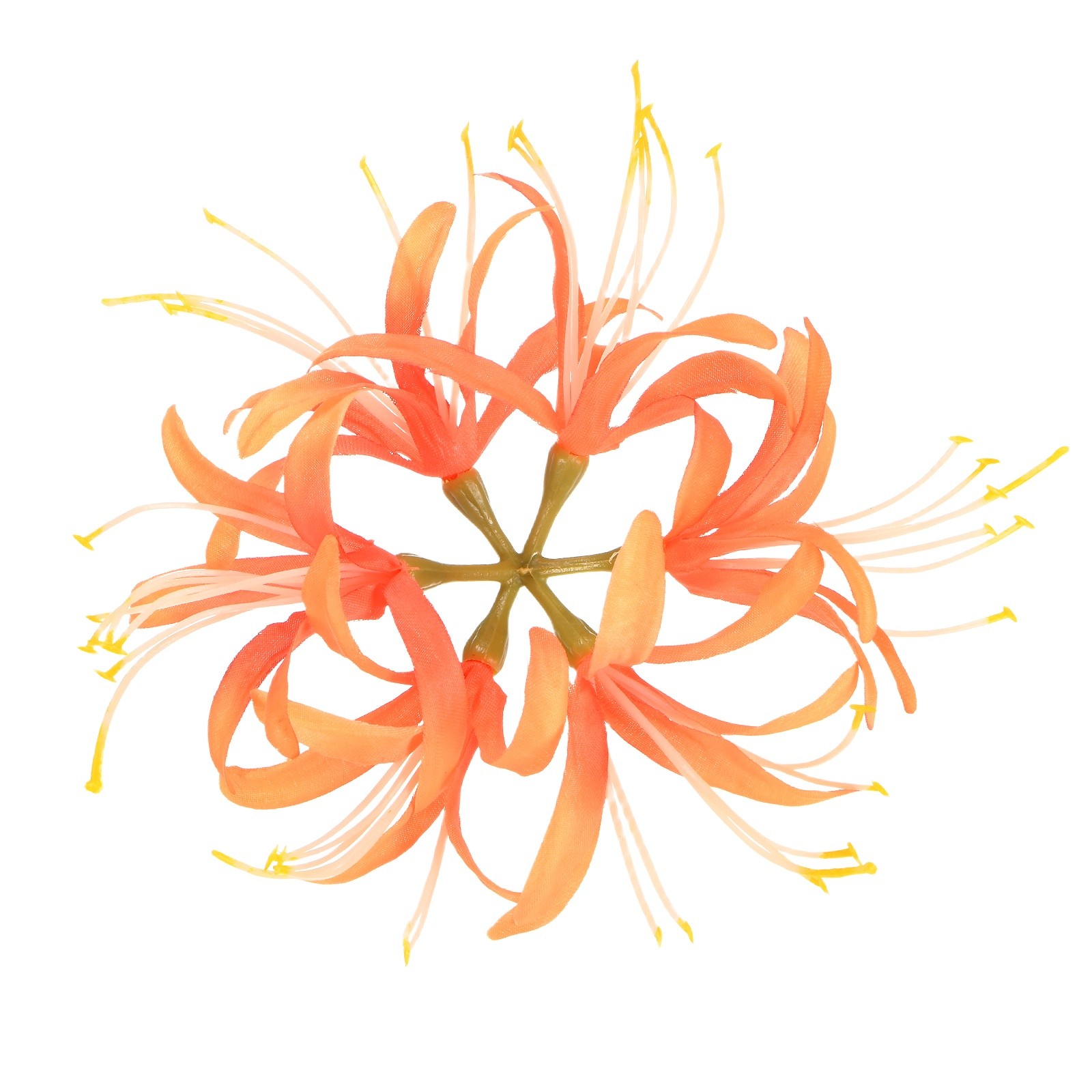 Artificial Flower Heads (7 Inch, Orange) 1 PCS - Spider Lily Silk Flowers