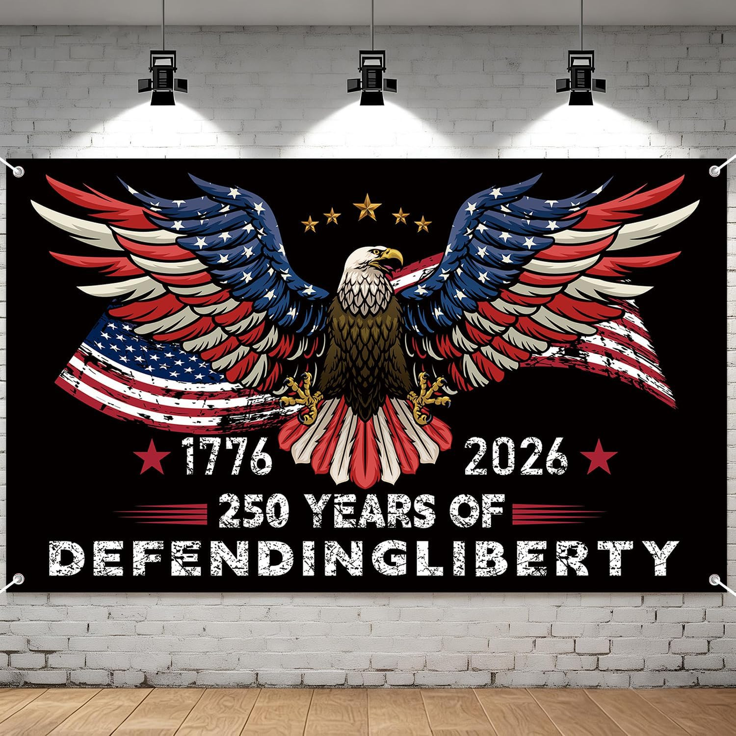 American 1776-2026 Backdrop 71X 43Inches Patriotic Party Decor 250 Year Patrioti