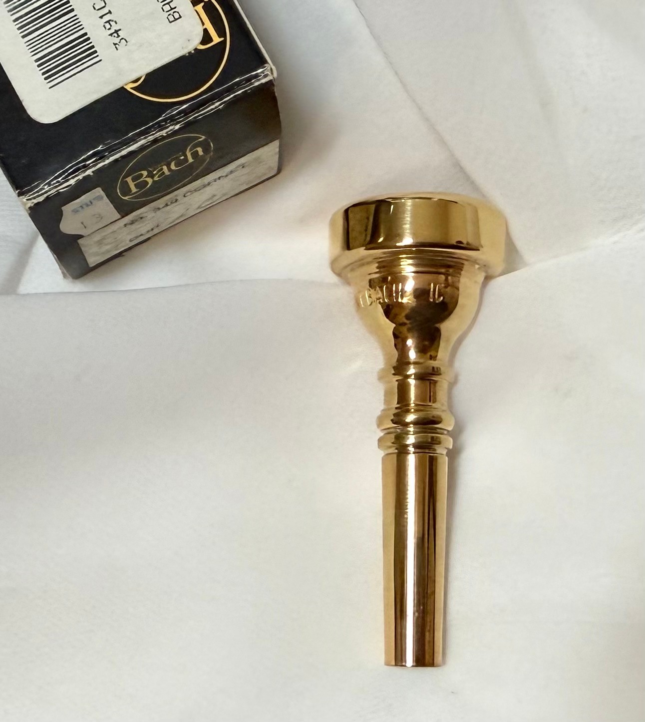 BACH 1C Cornet mthp 27 throat GOLD PLATE demo w/ box