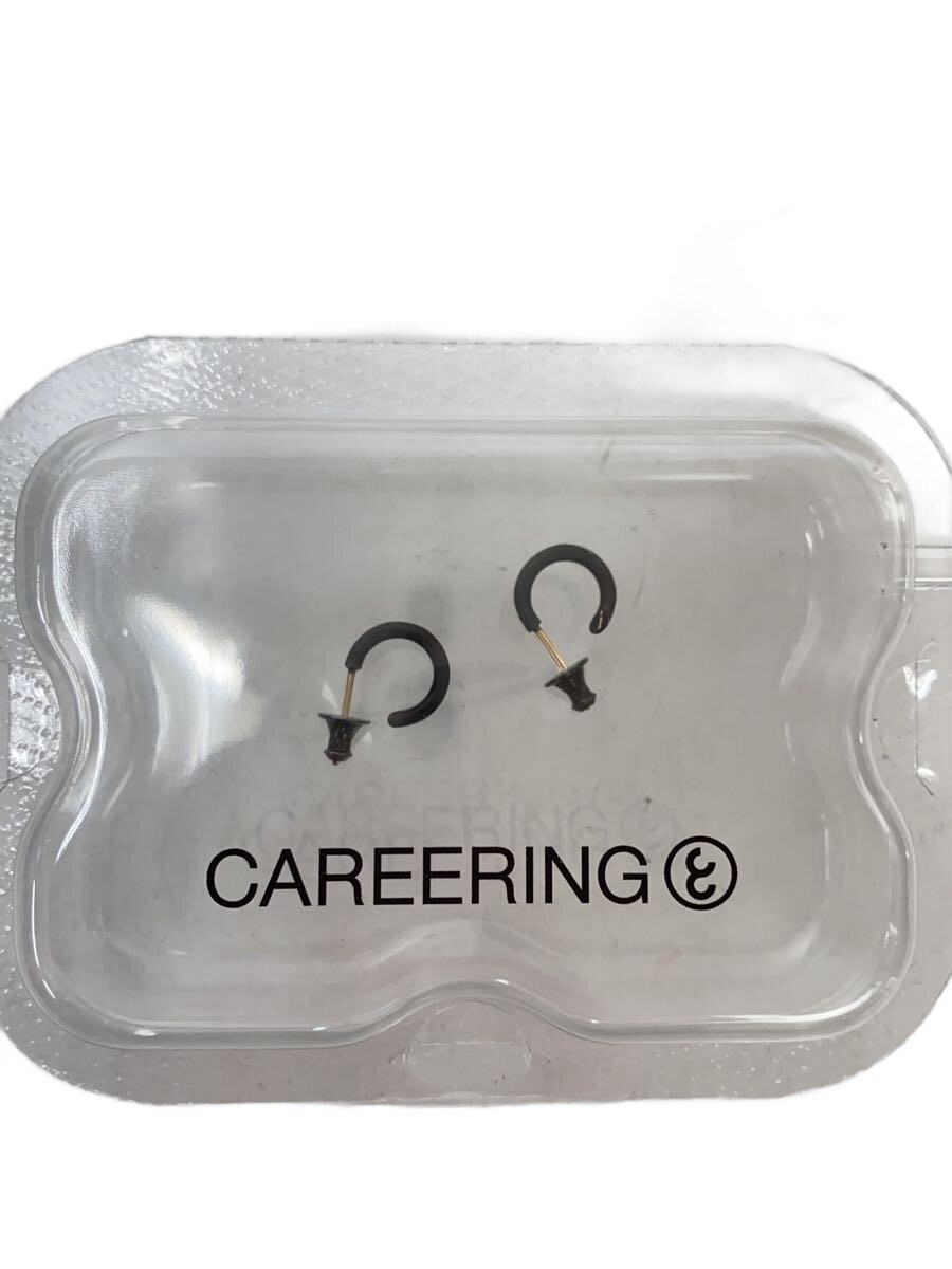 Careering Earrings Sv925 Blk Men Post K18 Placebo M1r43
