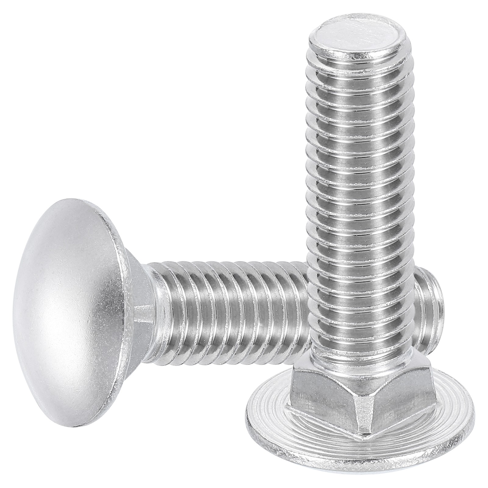 4Pcs 1/2"-13x2-1/2" Stainless Steel Carriage Bolts Round Head Square Neck Silver