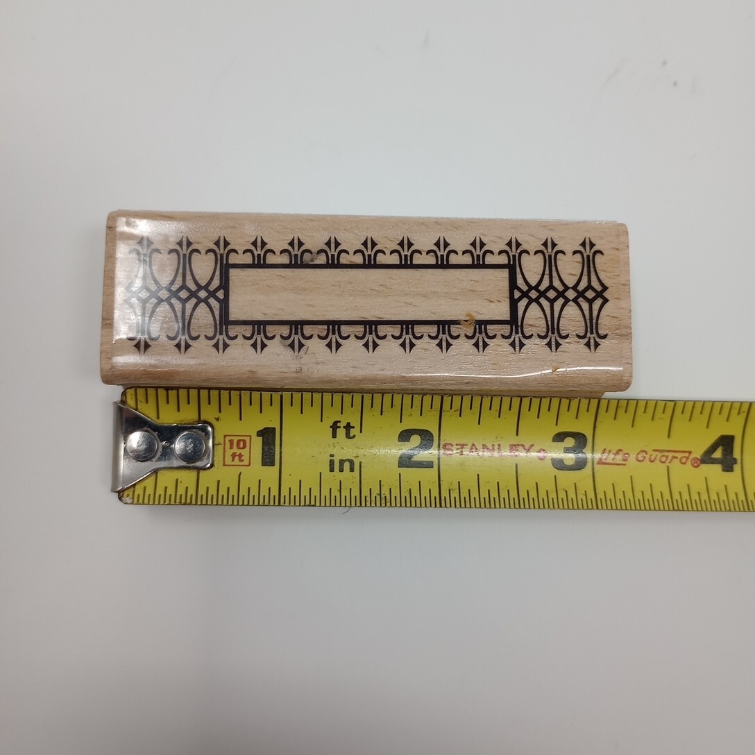 Studio G Janet Dunn Geometric Border w/ Frame Small Wood Mounted Rubber Stamp