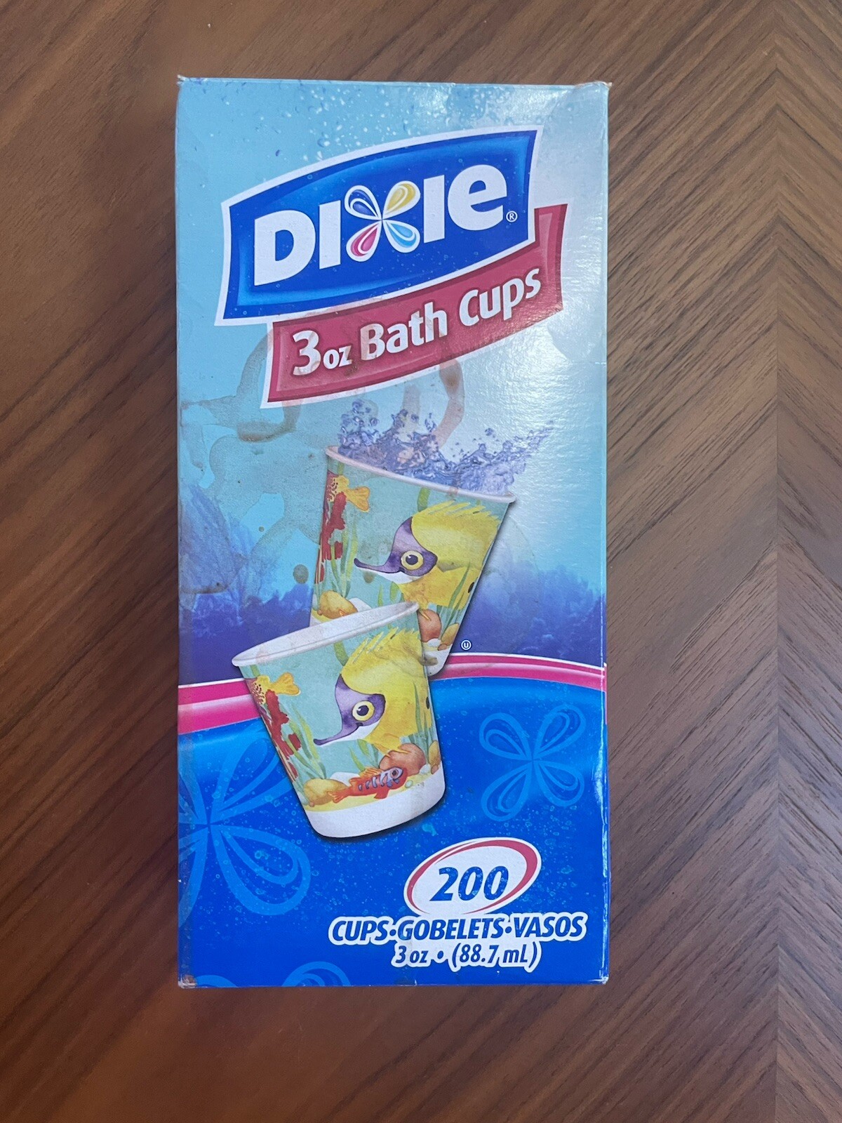 Dixie Disposable Paper Bath Cups 3 Oz Open Box 122 Tropical Fantasy Fish Vintage