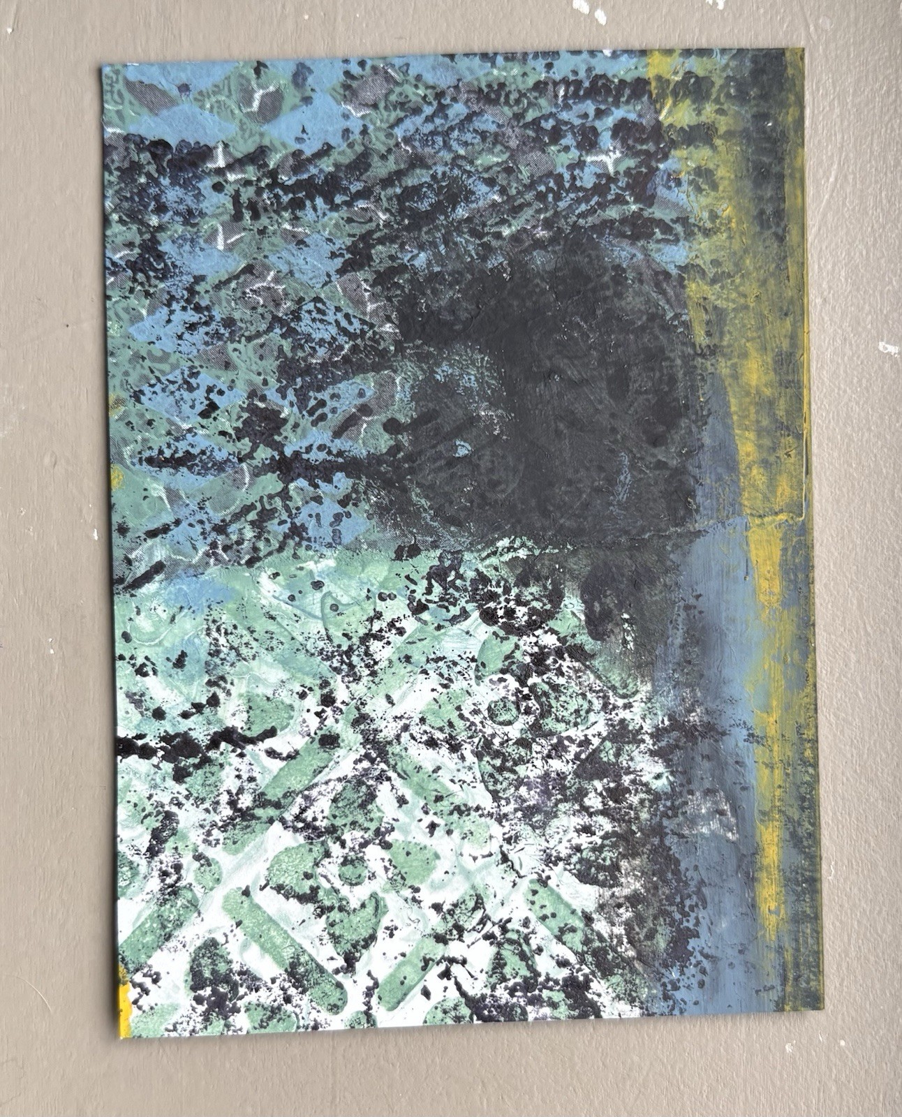 aceo ooak mixed media original abstract painting