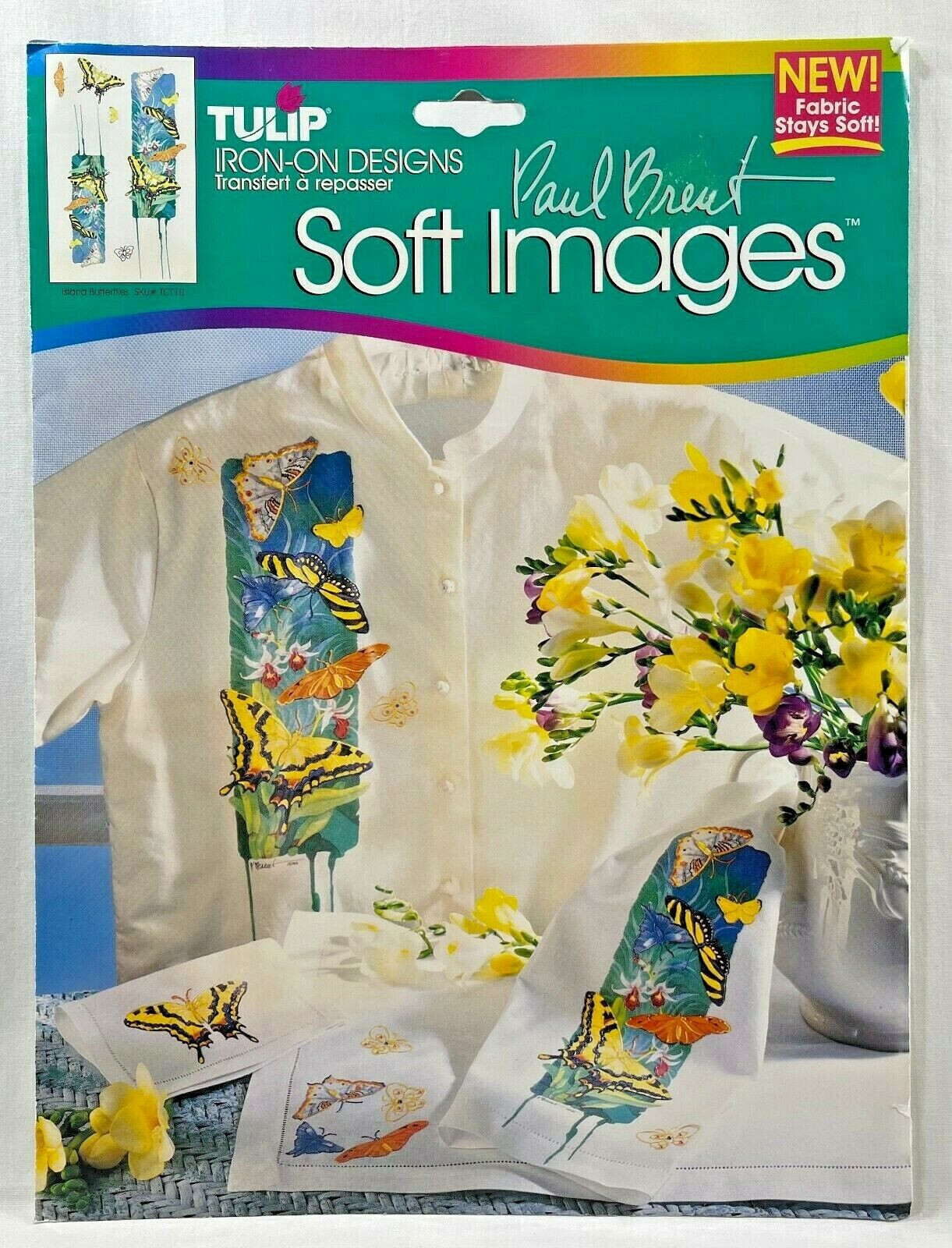 1995 Tulip Island Butterflies TCT10 Soft Images Iron-On Fabric Transfer 10167