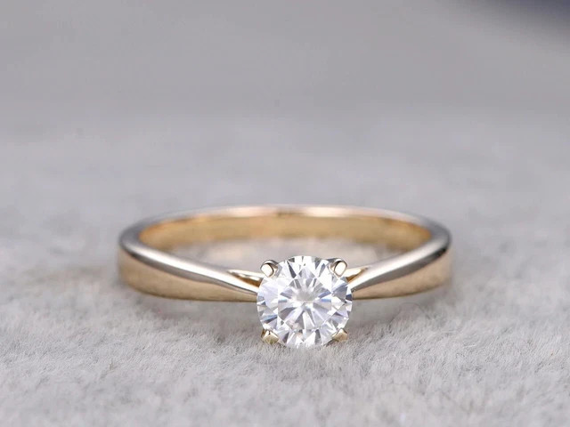 2Ct Round Cut Lab-Created Diamond Solitaire Wedding Ring 14k Yellow Gold Plated