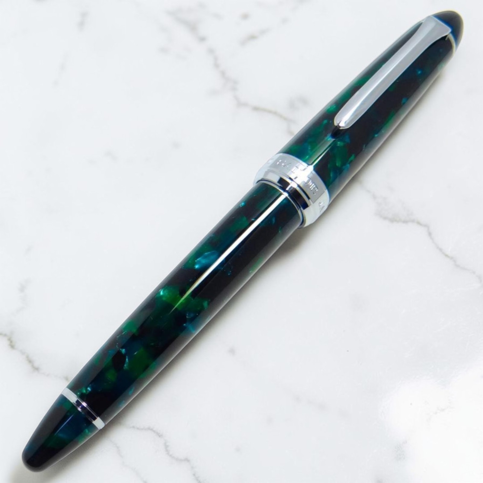 Sailor Profit Standard Silver 14K Fountain Pen Mosaic Green F Nib
