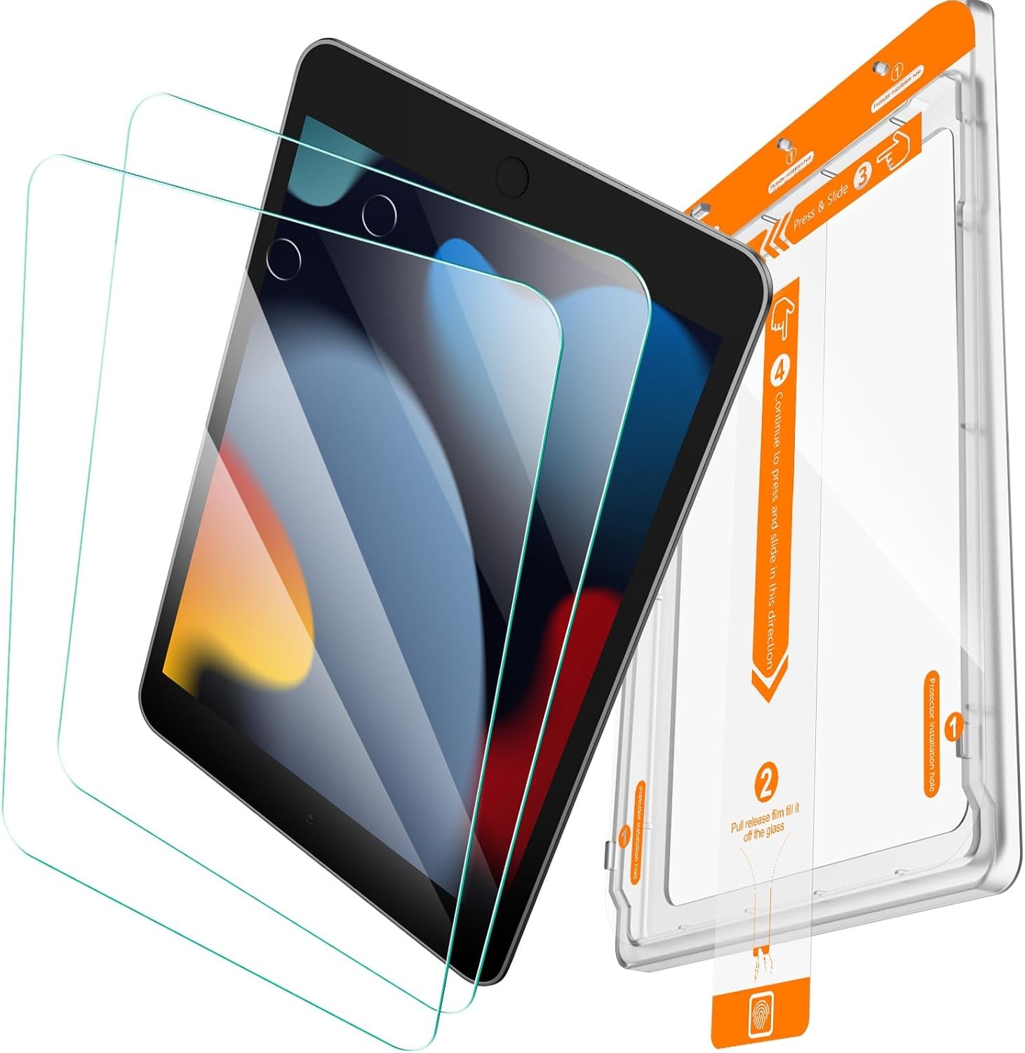 2 Pack Tempered Glass Screen Protector for iPad 9th Generation