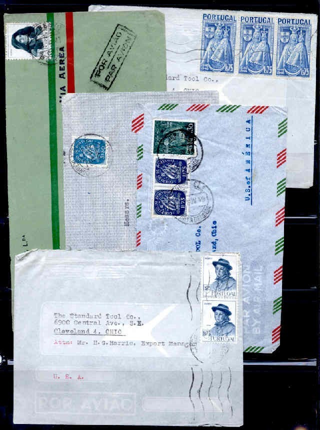 PORTUGAL 5 1940's-50's COVERS TO USA