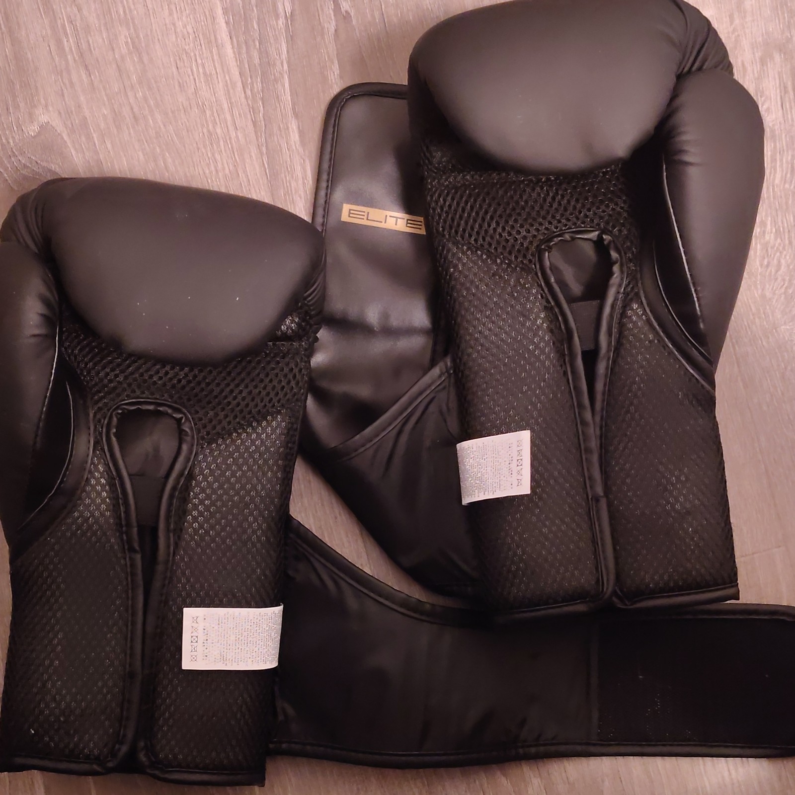 Everlast Elite Boxing Gloves 14 oz Black Gold Training Sparring Premium Gear