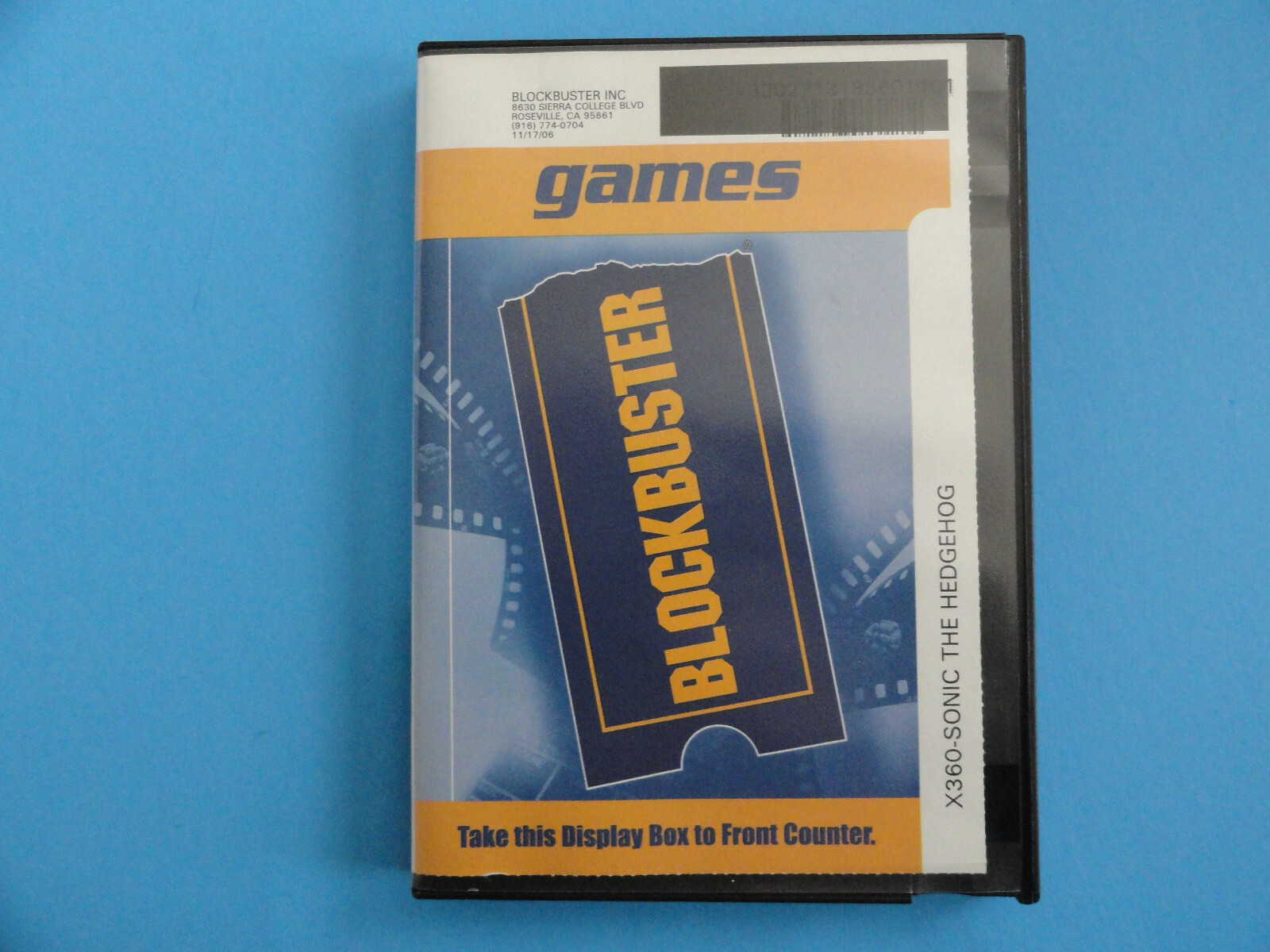 XBOX 360 SONIC THE HEDGEHOG - BLOCKBUSTER VIDEO RENTAL CASE - NO GAME