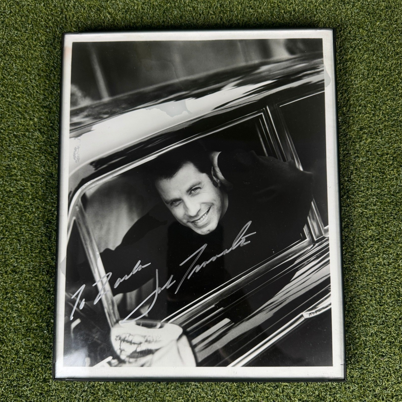 John Travolta Signed 8x10 Photo Autograph Black White Framed