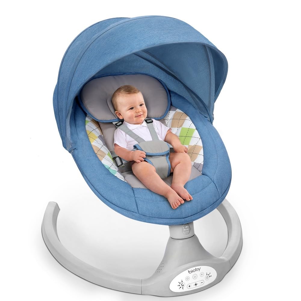 Bioby Baby Swing for Infants with 5 Sway Speeds, Electric Baby Bouncer for Newbo