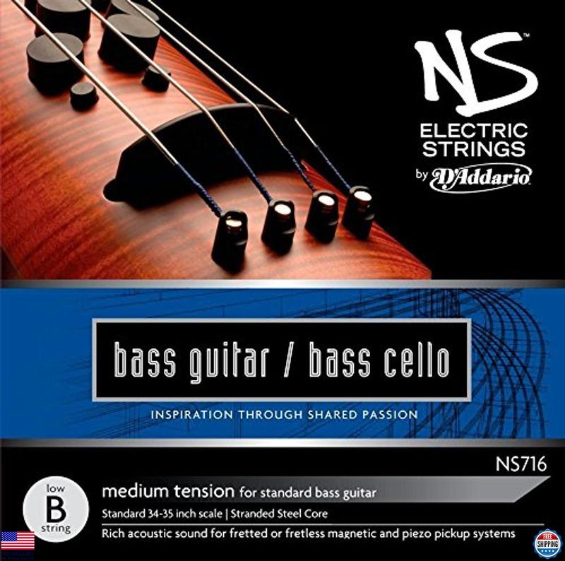 D'Addario NS Medium Tension Low B String for Electric Bass/Cello - 4/4 Scale