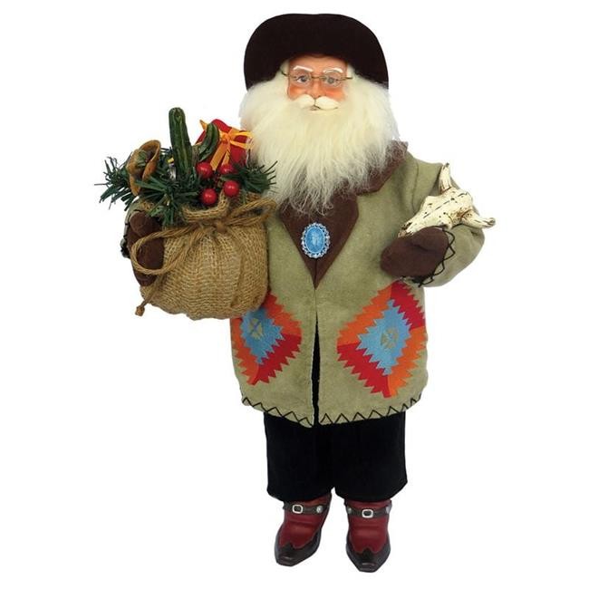 Santas Workshop 9367 18 in. Southwestern Santa Figurine Multi Color