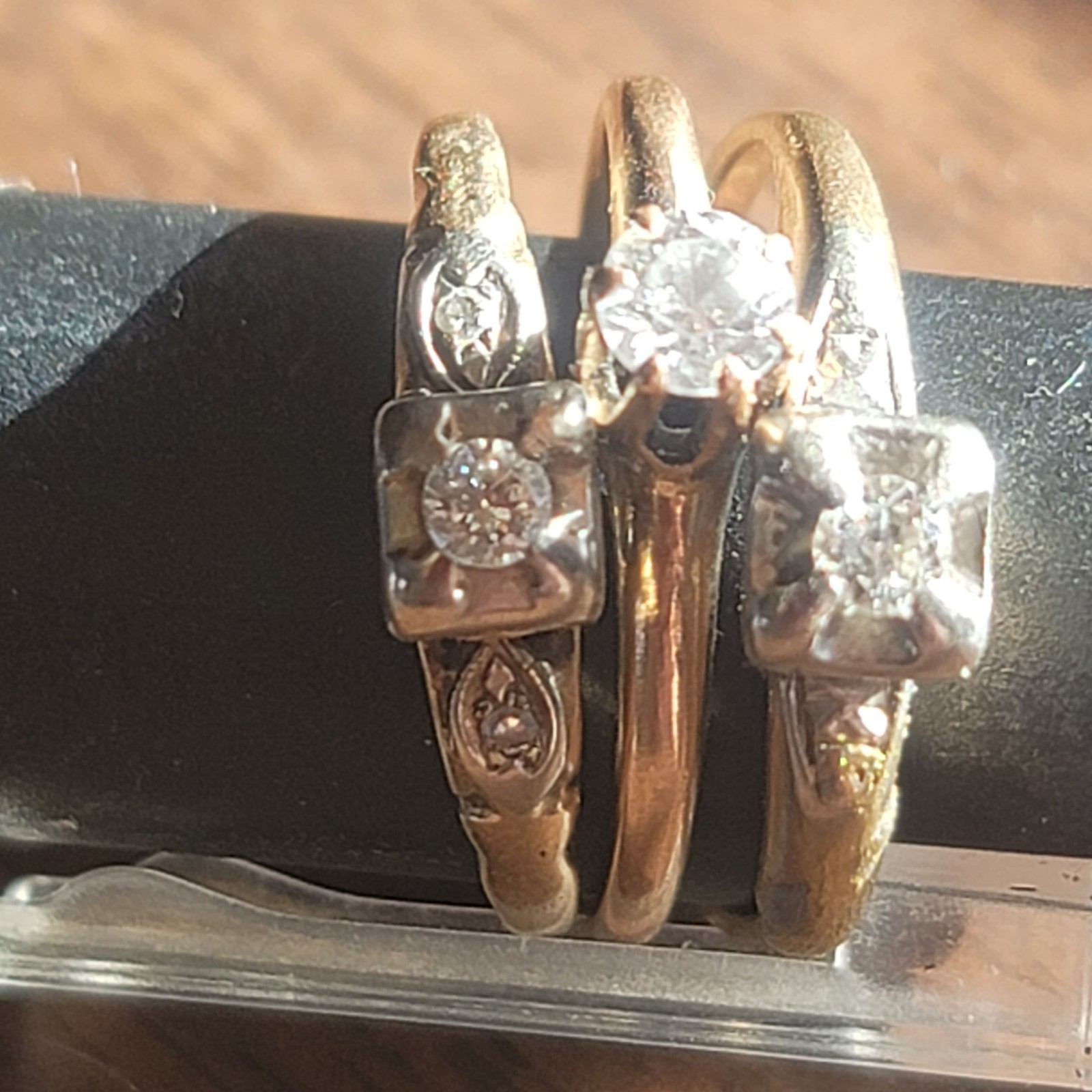 14k and 10k Gold Rings Scrap or Wear, beautiful  diamonds in each ring.