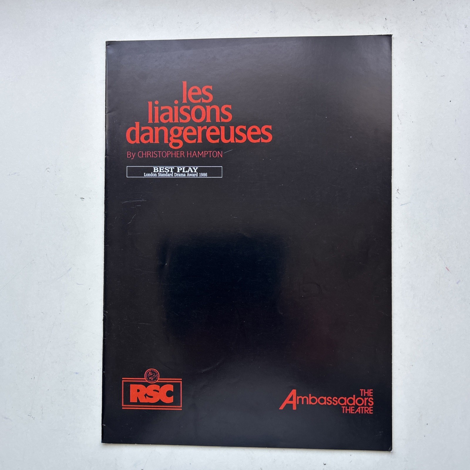 LES LIAISONS DANGEREUSES Theatre Programme RSC SAMATHA BOND STEPHEN SIMMS 