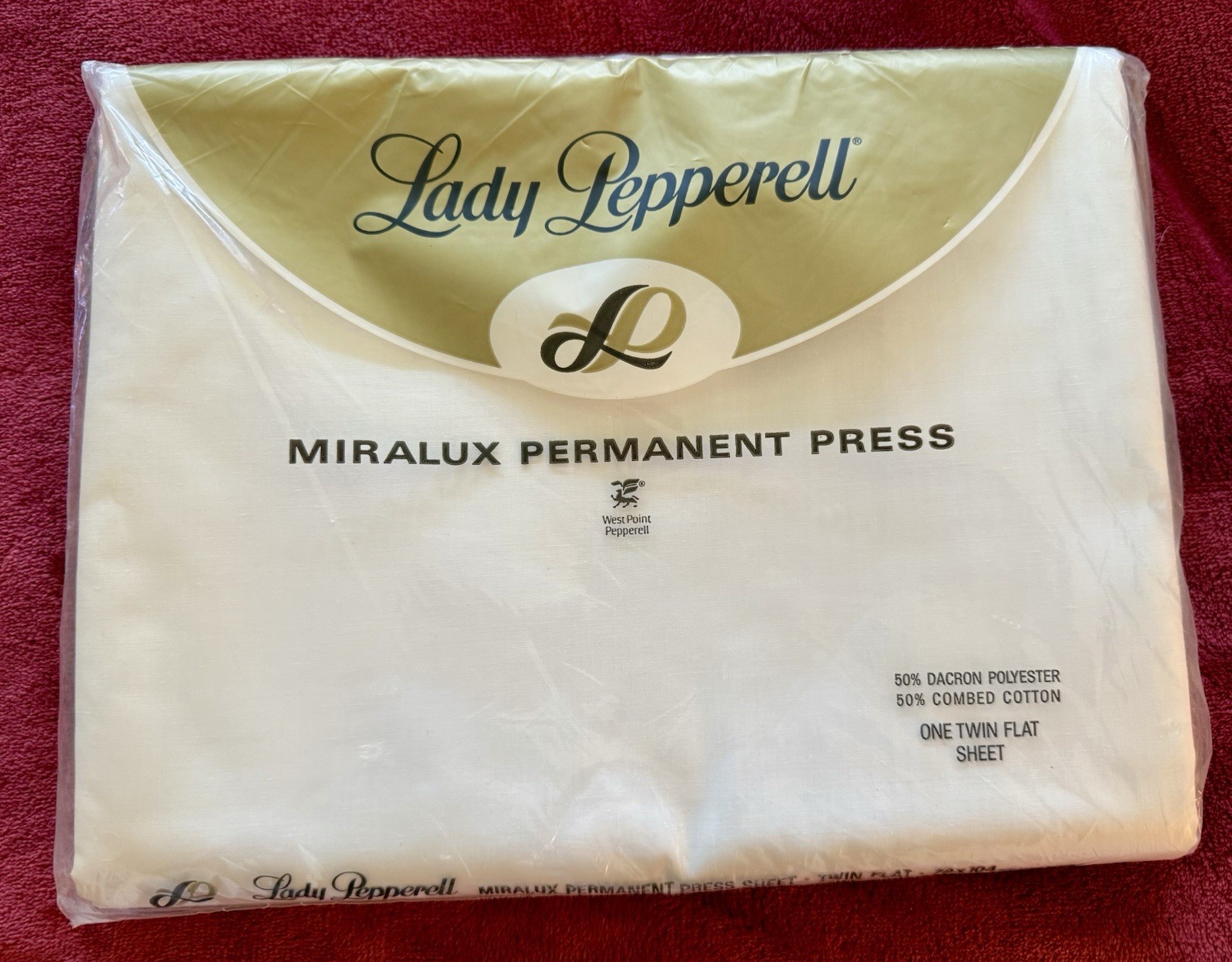 Lady Pepperell White Fine Combed Percale Flat Sheet Twin Bed 72"X104”  NEW