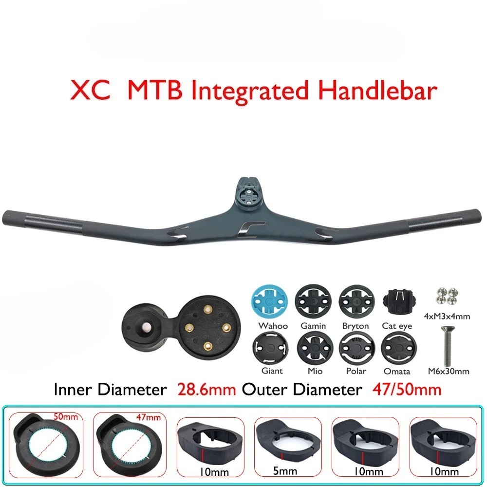  Carbon XC Mountain Bike Integrated Handlebars -17° 28.6mm Bicycle Accessories 